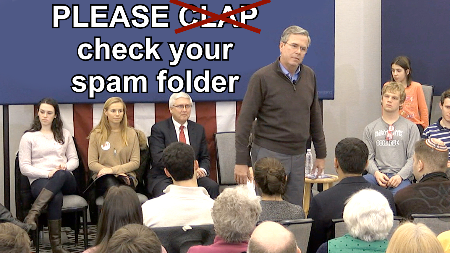 Jeb Bush 'please check your spam folder'